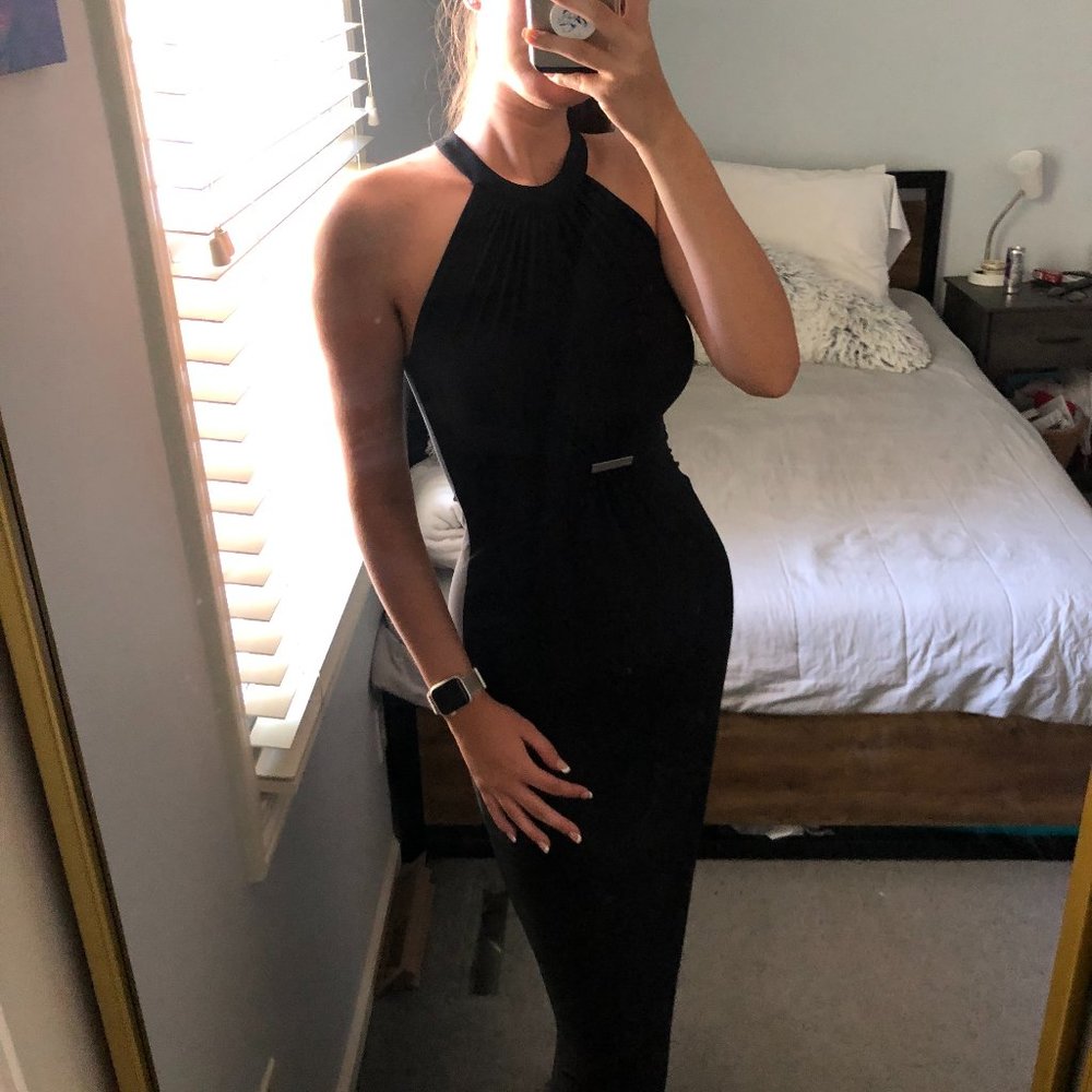F21 Floor Length Black Dress